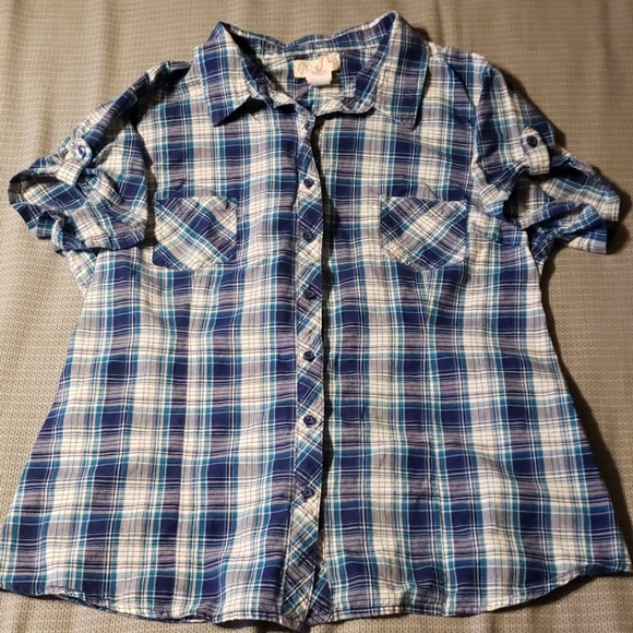 OP Tops - OP plaid button top sz-XXL/19